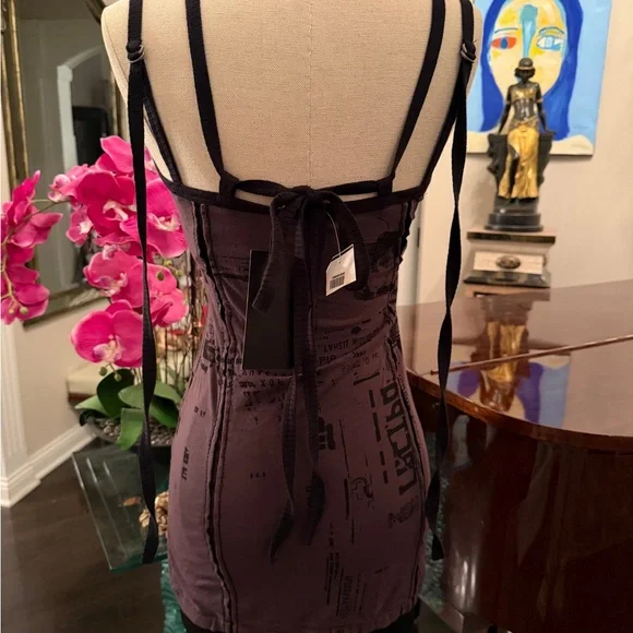 NWT Salvage Purple Graphic Mini Dress Tank Top - Picture 7 of 12